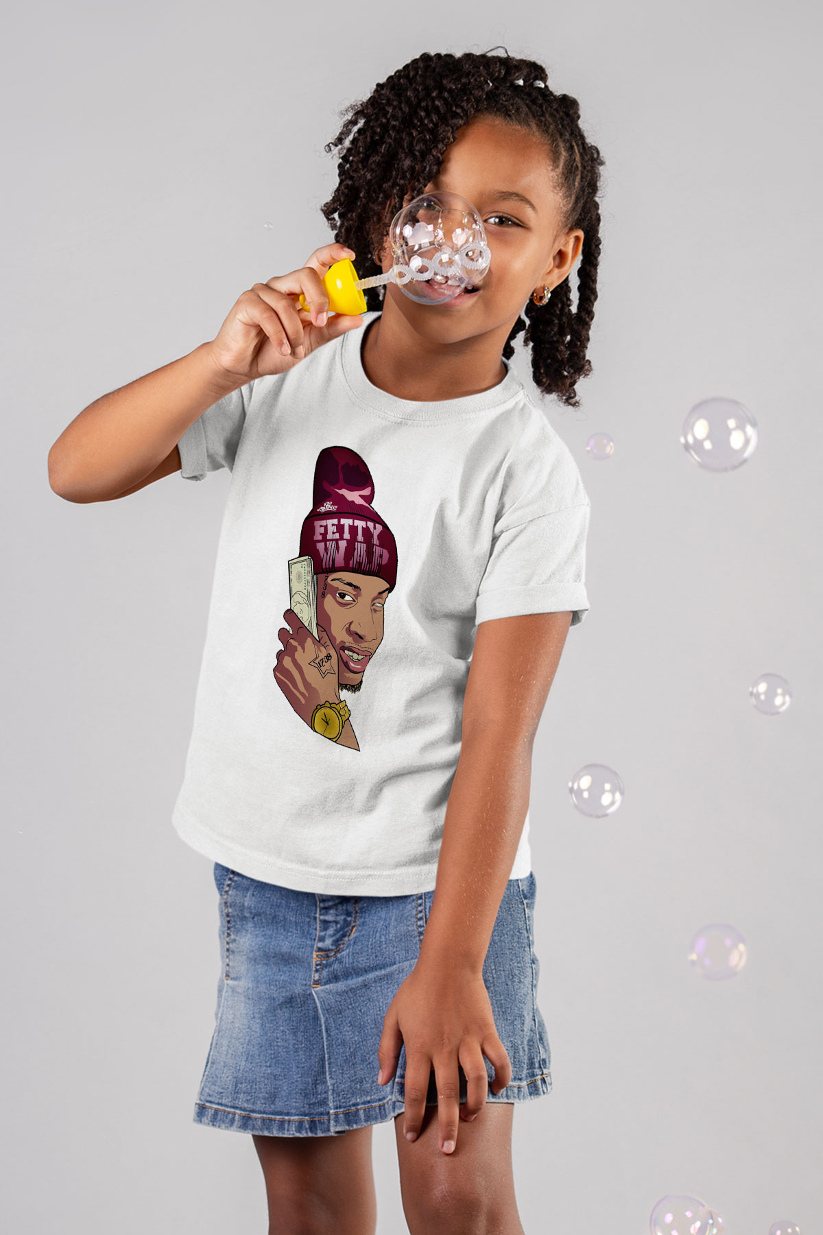 Fetty Wap Beyaz Unisex Çocuk Tişört