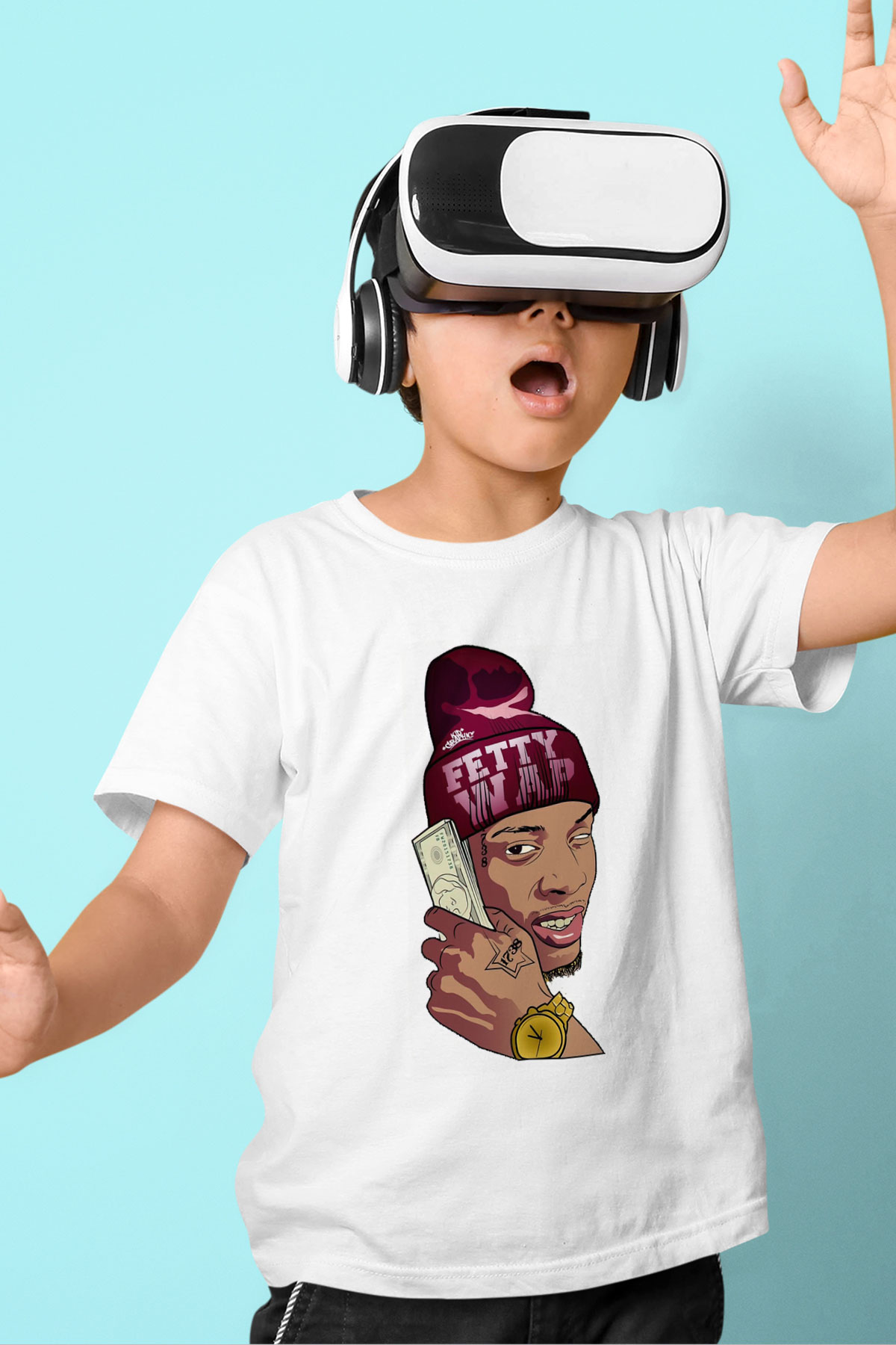 Fetty Wap Beyaz Unisex Çocuk Tişört