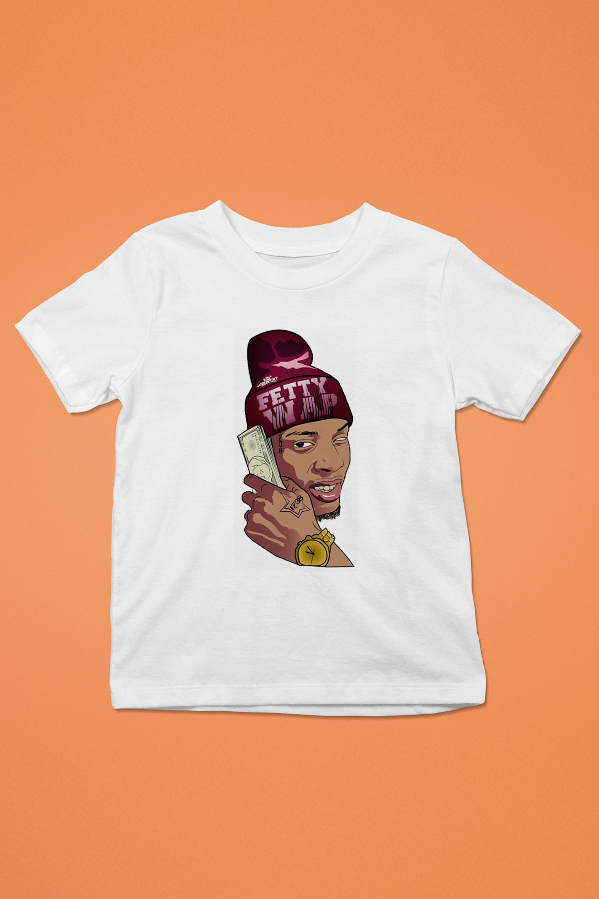 Fetty Wap Beyaz Unisex Çocuk Tişört