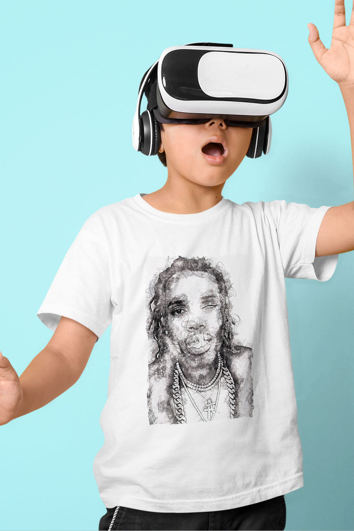 Fetty Wap Beyaz Unisex Çocuk Tişört