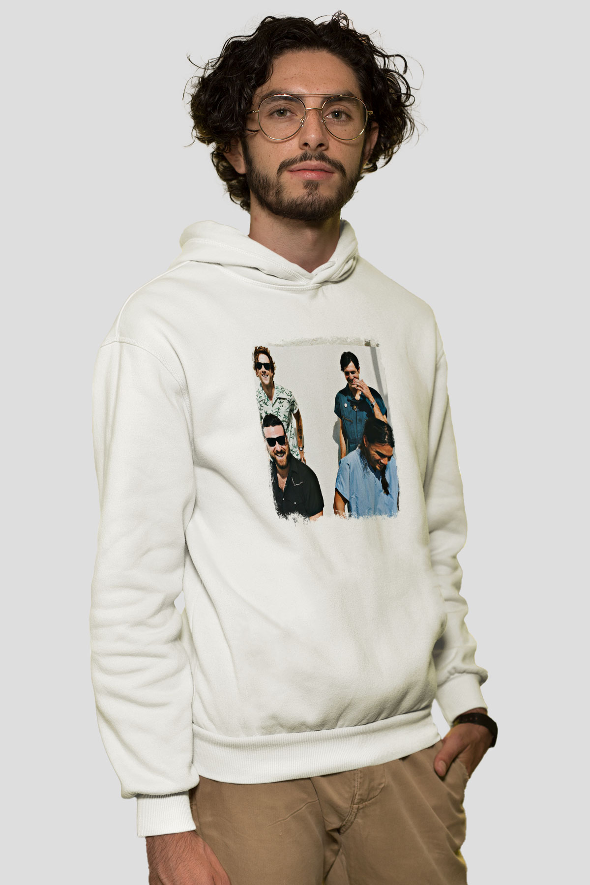 Fidlar Baskılı Unisex Beyaz Hoodie