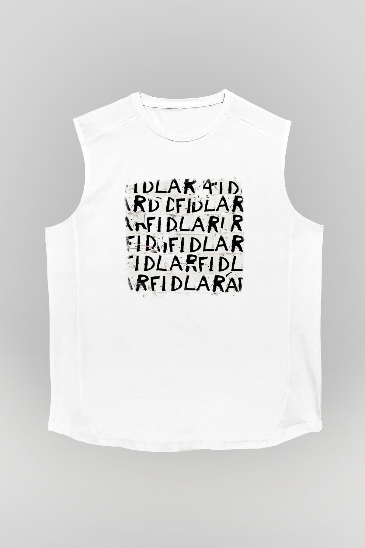Fidlar Baskılı Unisex Beyaz Kolsuz Tişört