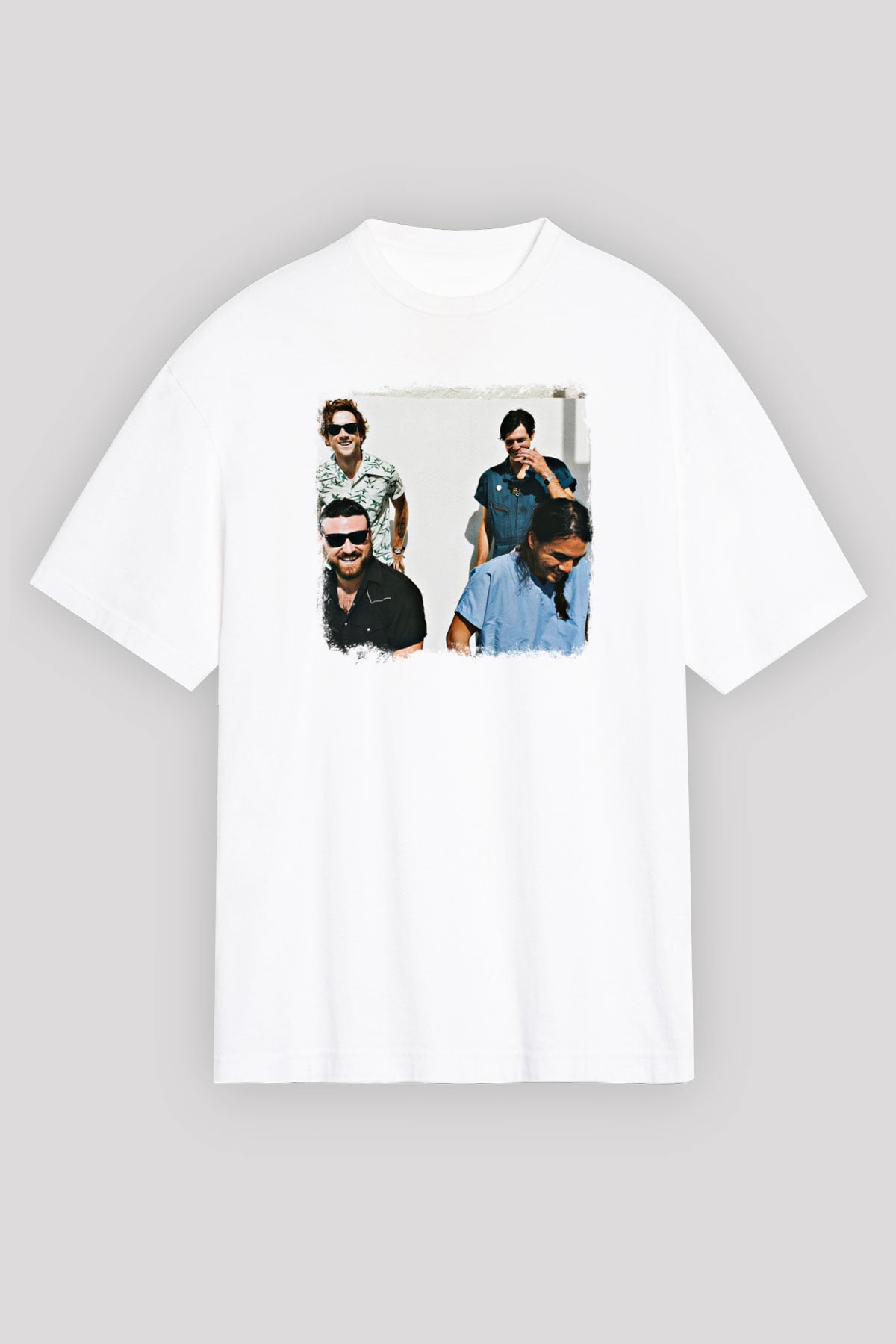 Fidlar Baskılı Unisex Beyaz Oversize Tişört