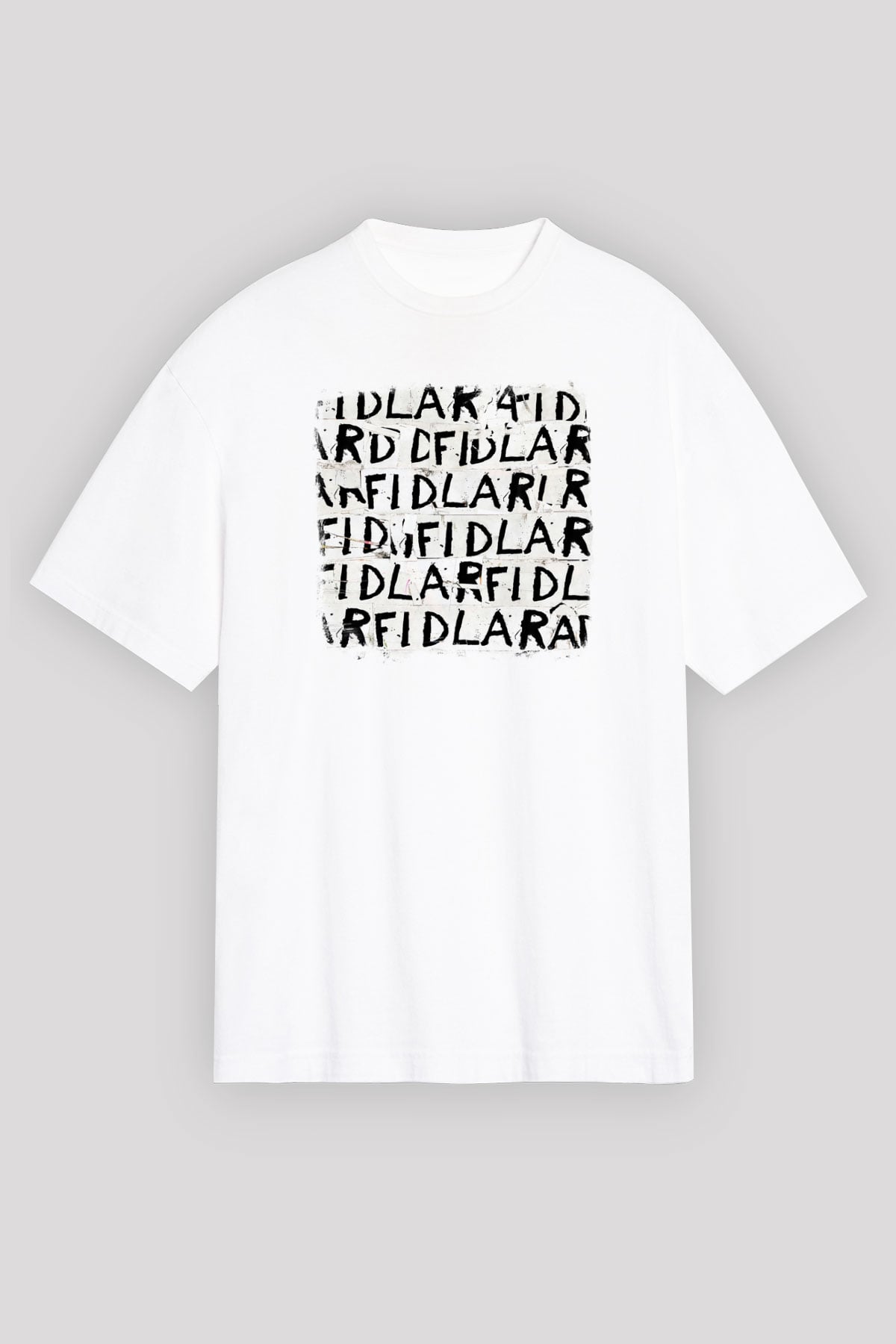 Fidlar Baskılı Unisex Beyaz Oversize Tişört