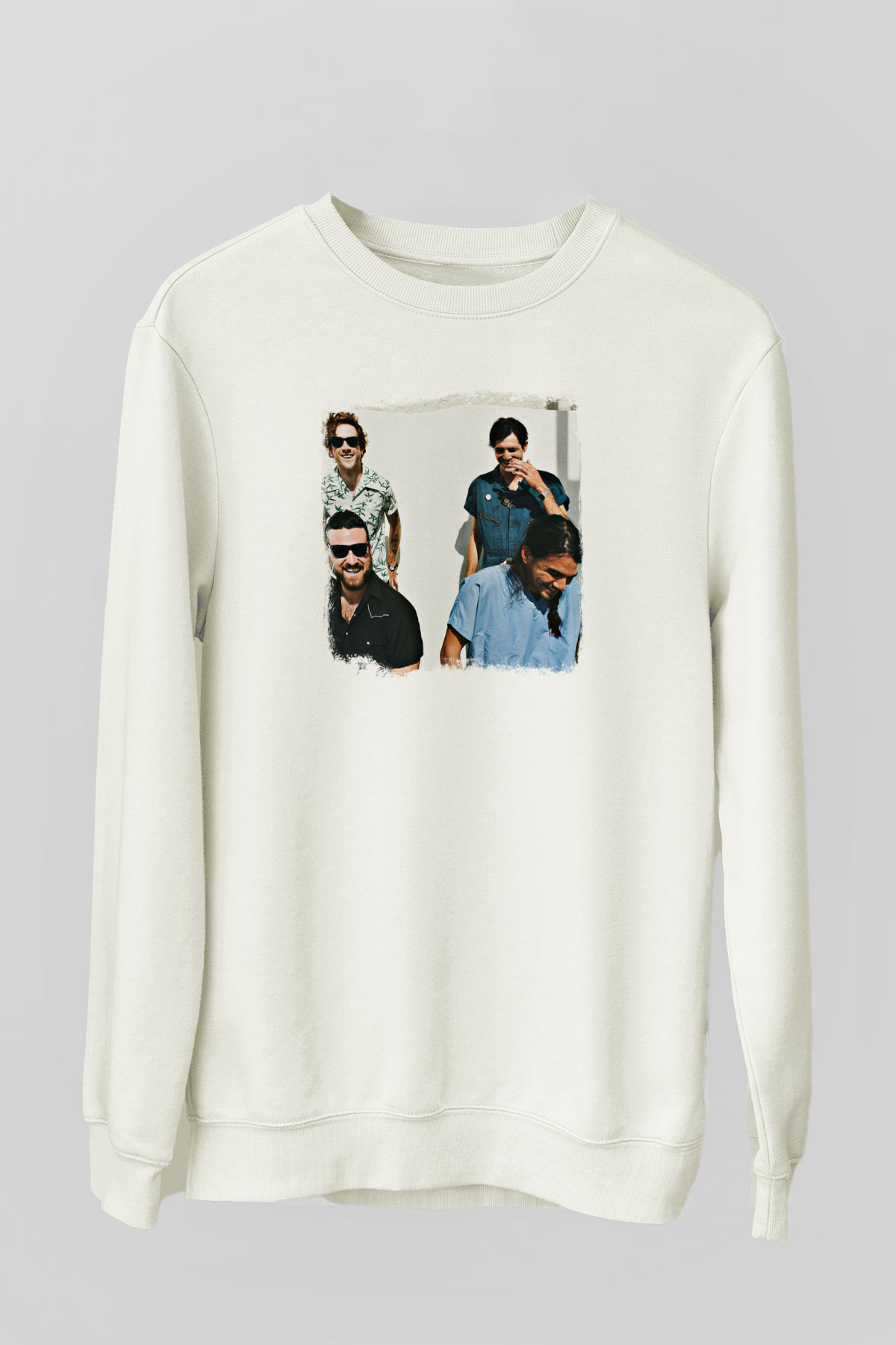 Fidlar Baskılı Unisex Beyaz Sweatshirt