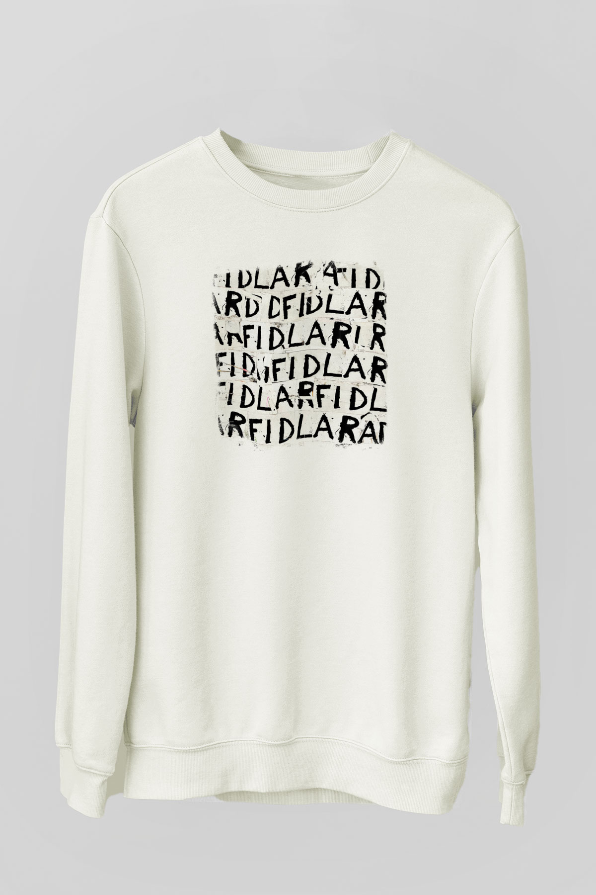 Fidlar Baskılı Unisex Beyaz Sweatshirt