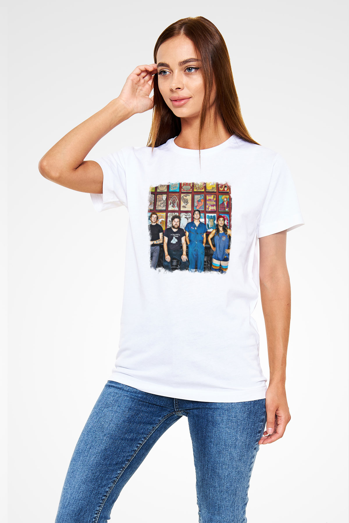 Fidlar Baskılı Unisex Beyaz Tişört