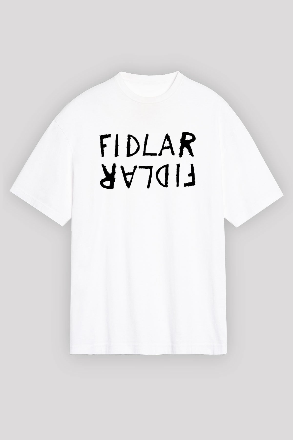 Fidlar Beyaz Unisex Oversize Tişört T-Shirt