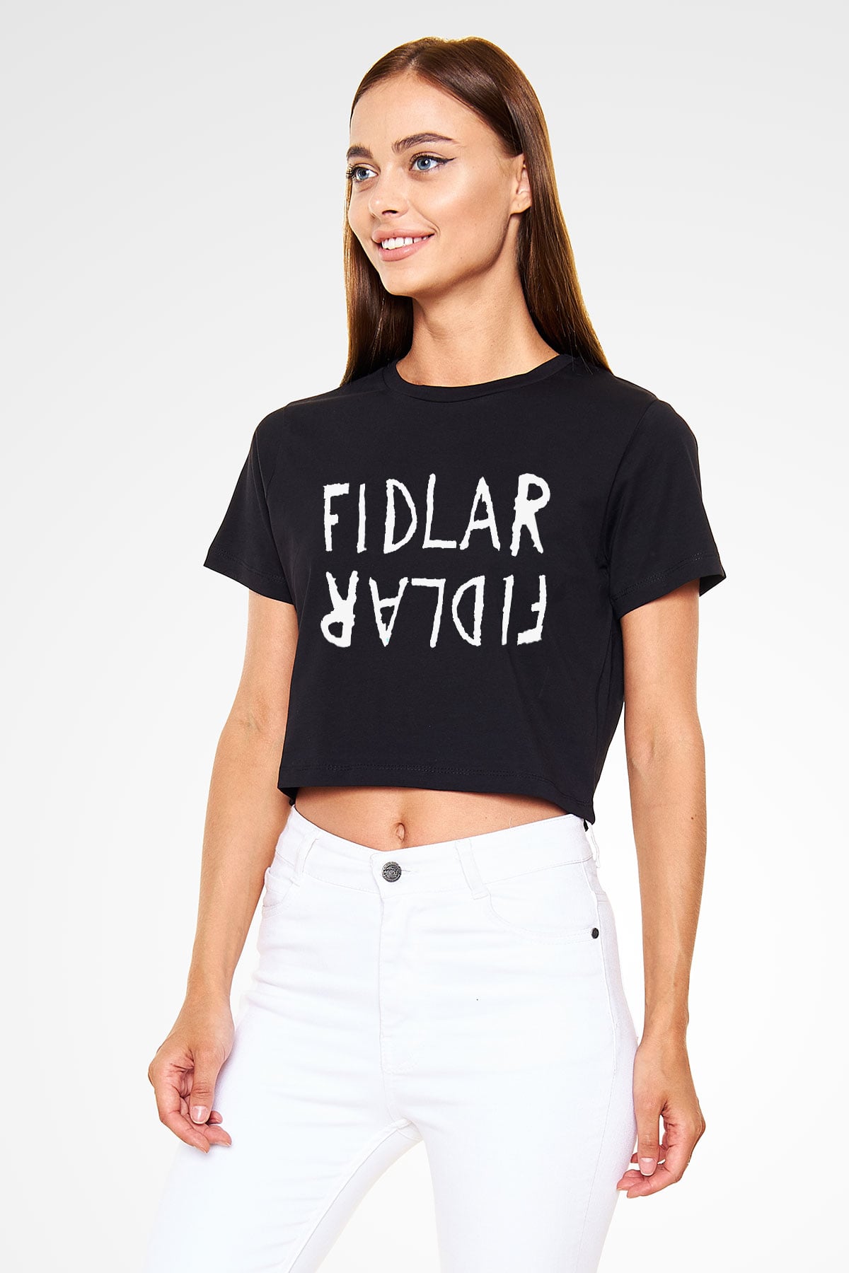 Fidlar Siyah Crop Top Tişört