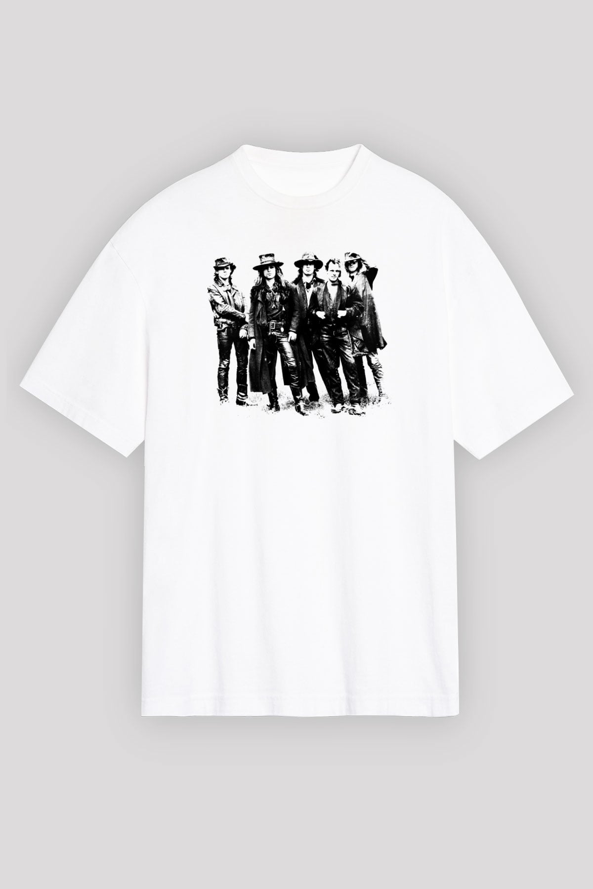 Fields of the Nephilim Baskılı Unisex Beyaz Oversize Tişört