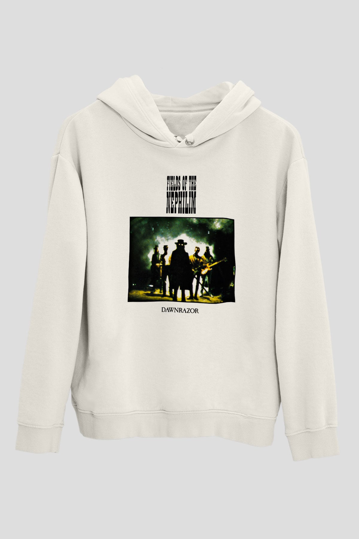 Fields of the Nephilim Baskılı Unisex Beyaz Hoodie