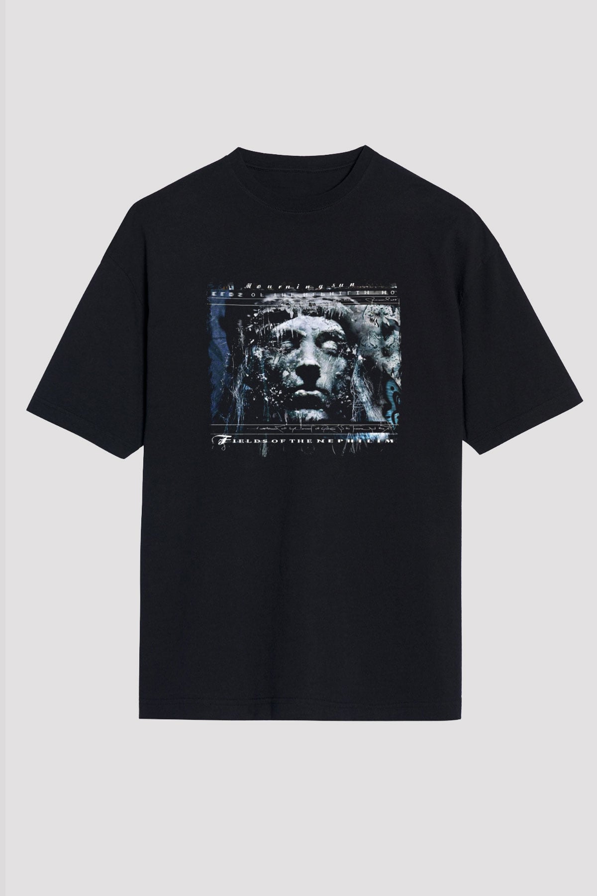 Fields of the Nephilim Baskılı Unisex Siyah Oversize Tişört