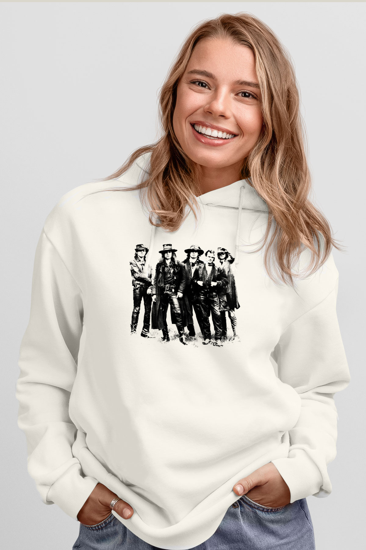 Fields of the Nephilim Baskılı Unisex Beyaz Hoodie