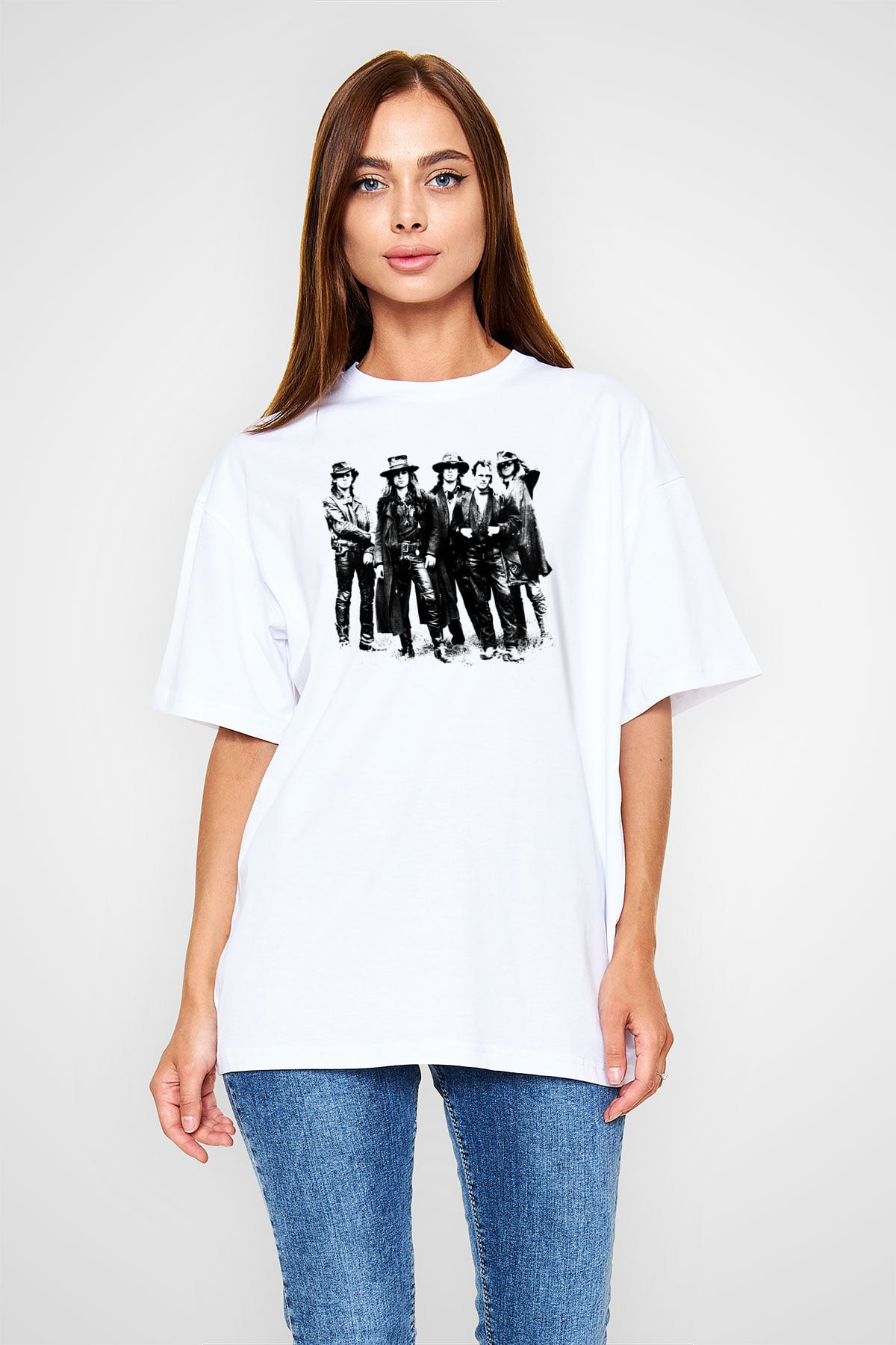Fields of the Nephilim Baskılı Unisex Beyaz Oversize Tişört