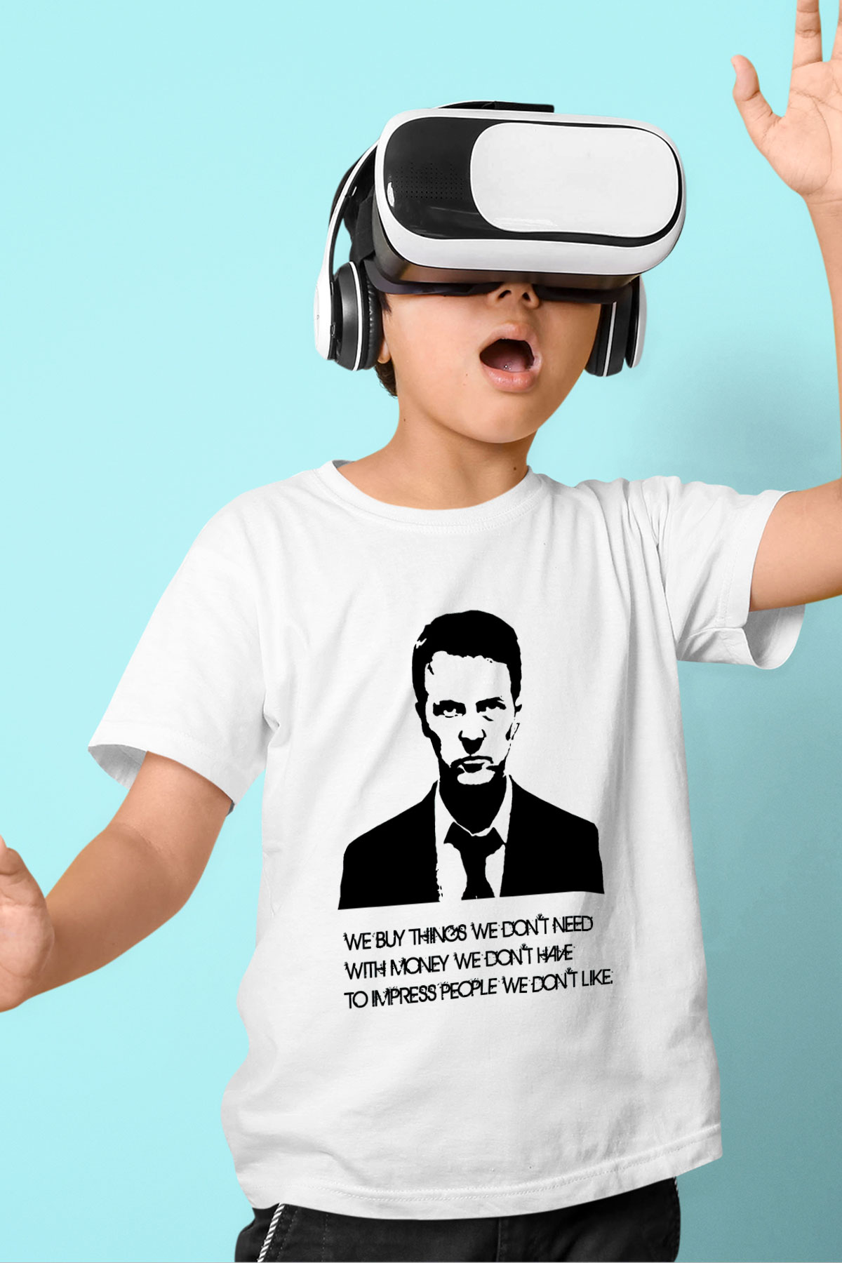 Fight Club Dövüş Klubü Baskılı Beyaz Unisex Çocuk Tişört