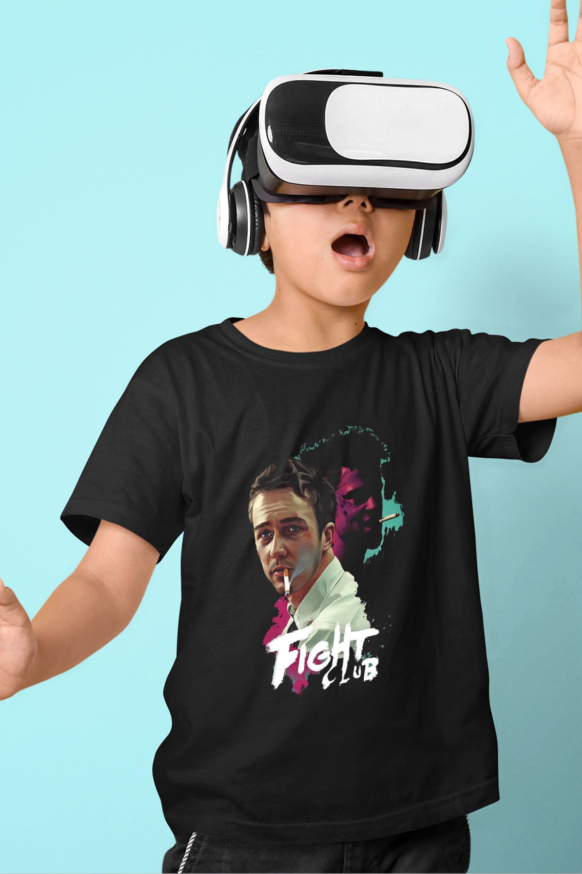 Fight Club Dövüş Klubü Baskılı Siyah Unisex Çocuk Tişört