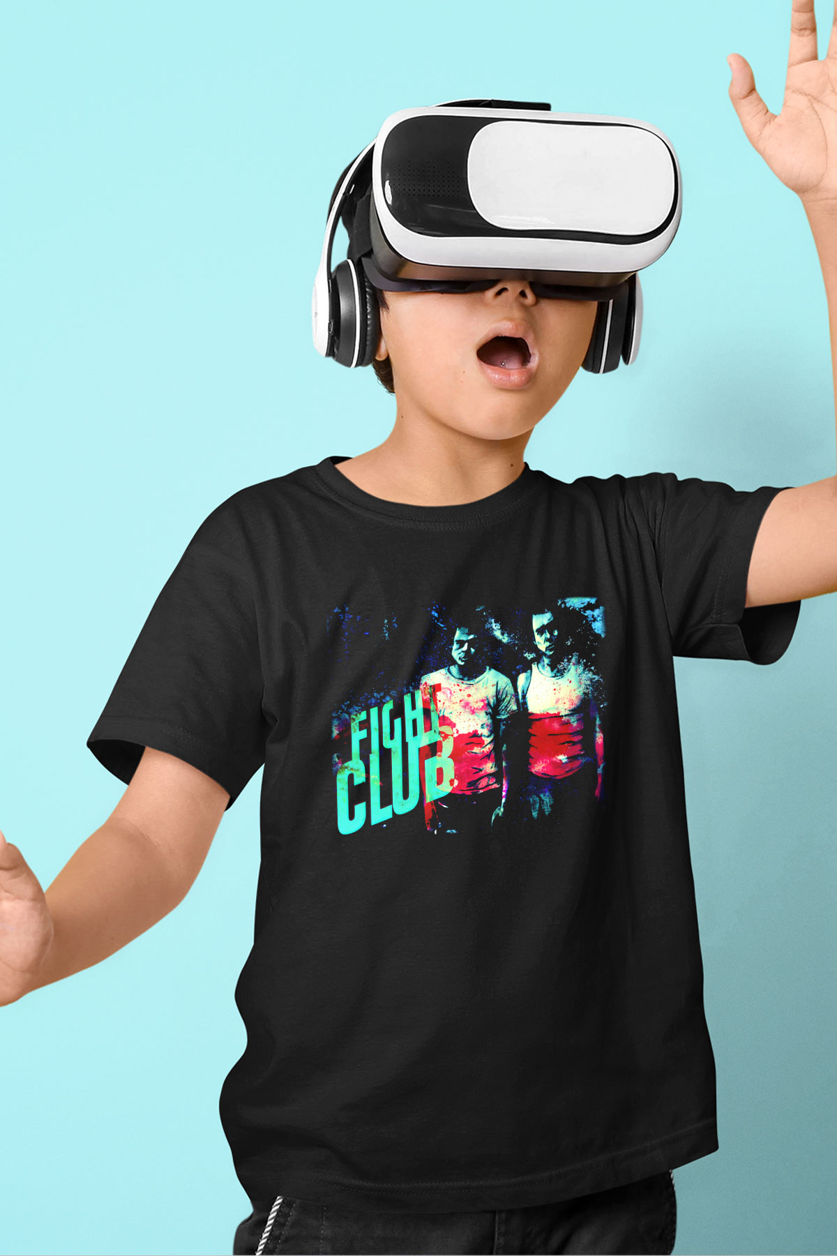 Fight Club Dövüş Klubü Baskılı Siyah Unisex Çocuk Tişört