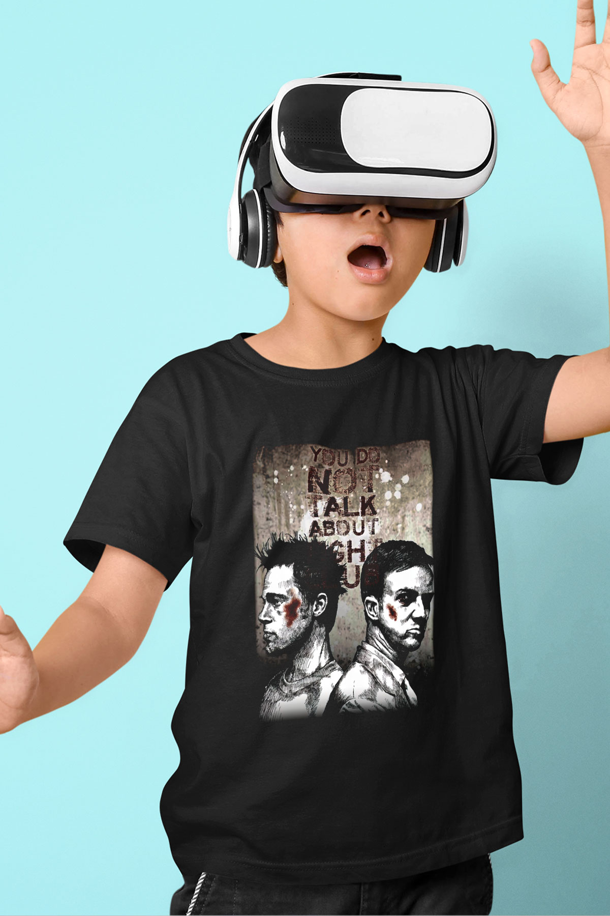 Fight Club Dövüş Klubü Baskılı Siyah Unisex Çocuk Tişört