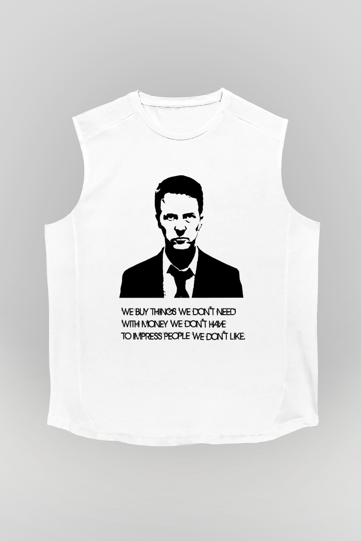 Fight Club Dövüş Klubü Beyaz Unisex Kolsuz Tişört
