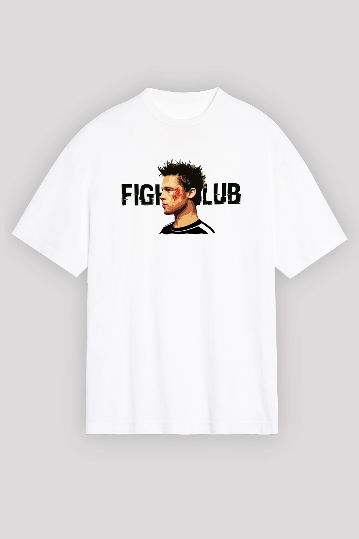 Fight Club Dövüş Klubü Beyaz Unisex Oversize Tişört