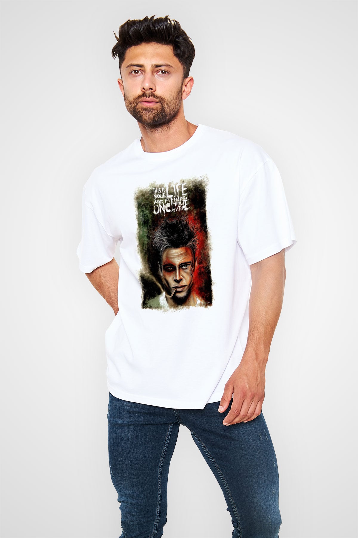 Fight Club Dövüş Klubü Beyaz Unisex Tişört