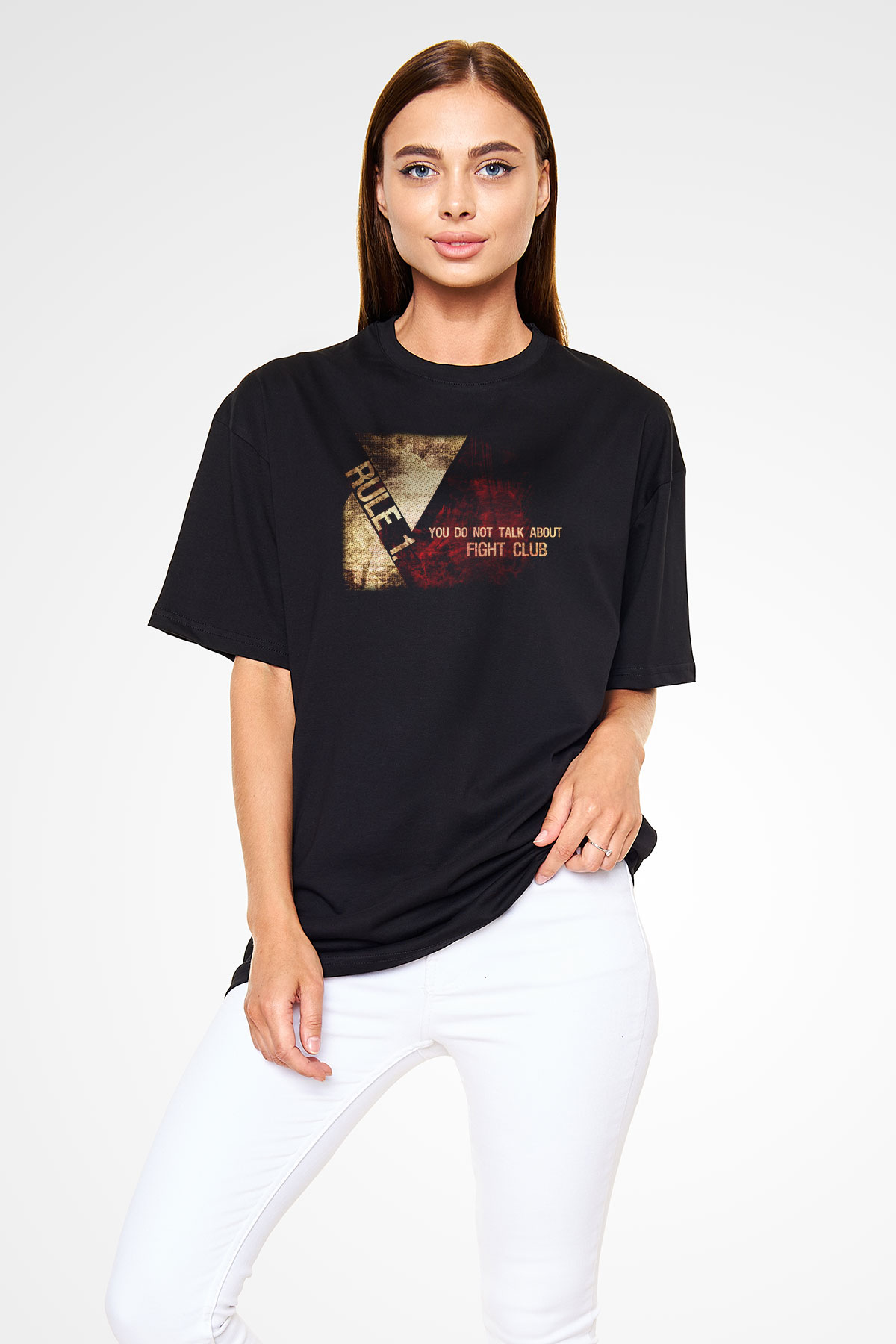 Fight Club Dövüş Klubü Siyah Unisex Oversize Tişört
