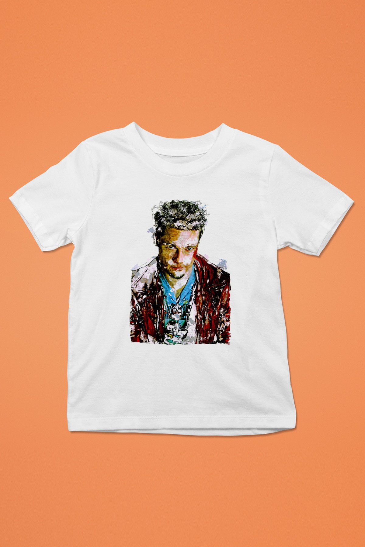 Fight Club (Tyler Durden) Baskılı Beyaz Unisex Beyaz Çocuk Tişört - Tshirt