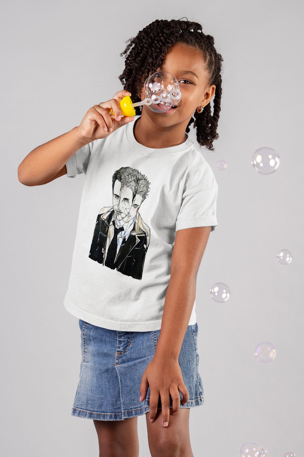 Fight Club (Tyler Durden) Baskılı Beyaz Unisex Beyaz Çocuk Tişört - Tshirt