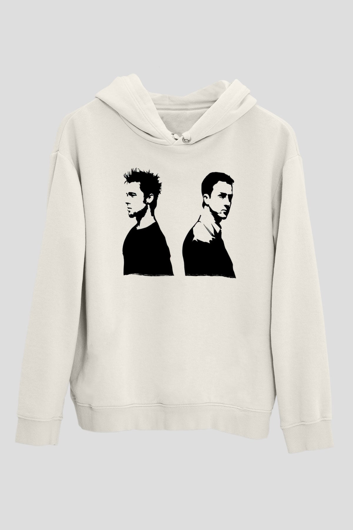 Fight Club (Tyler Durden) Baskılı Beyaz Unisex Hoodie