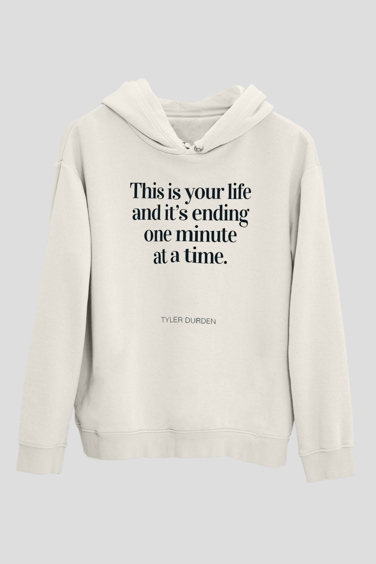 Fight Club (Tyler Durden) Baskılı Beyaz Unisex Hoodie