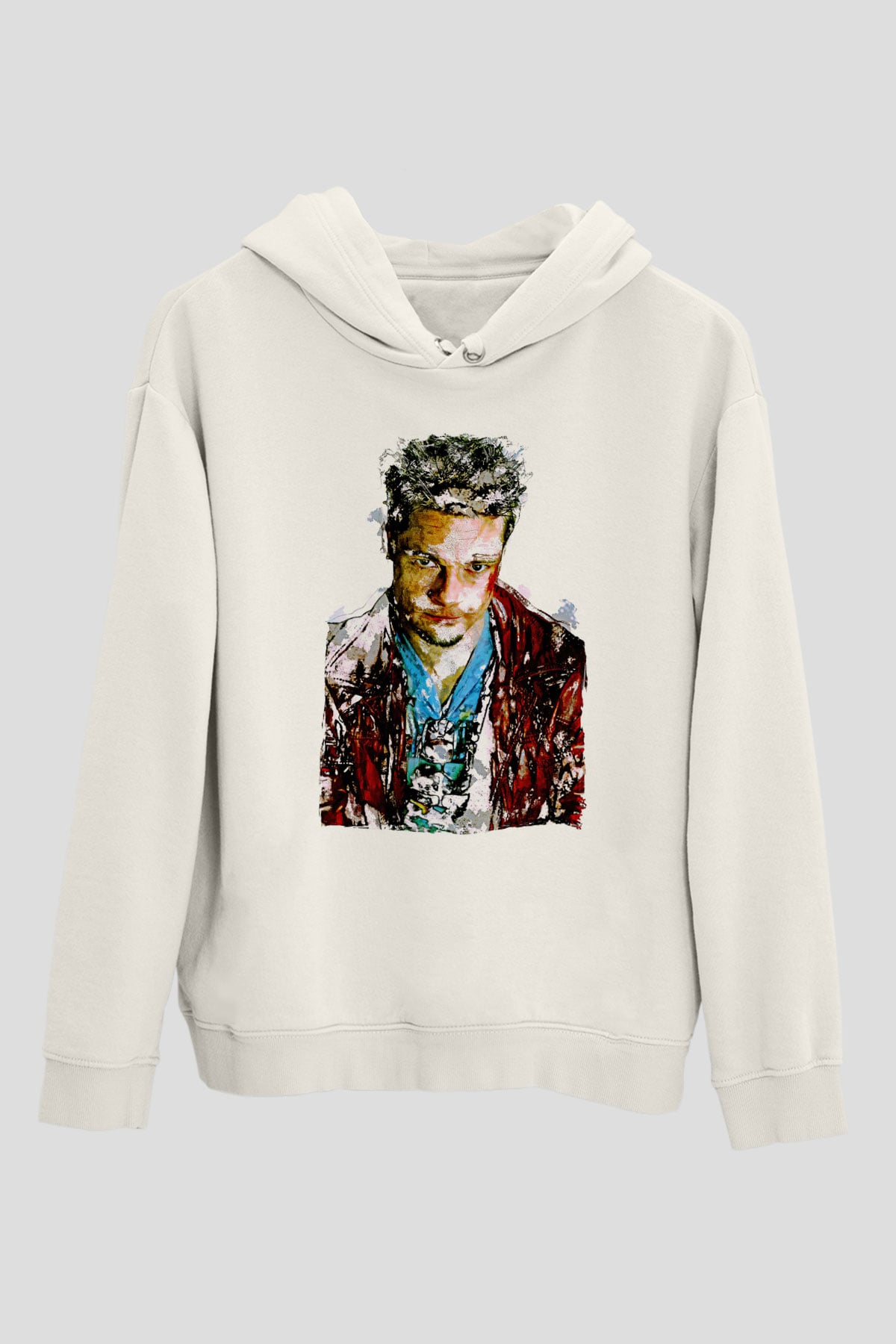 Fight Club (Tyler Durden) Baskılı Beyaz Unisex Hoodie