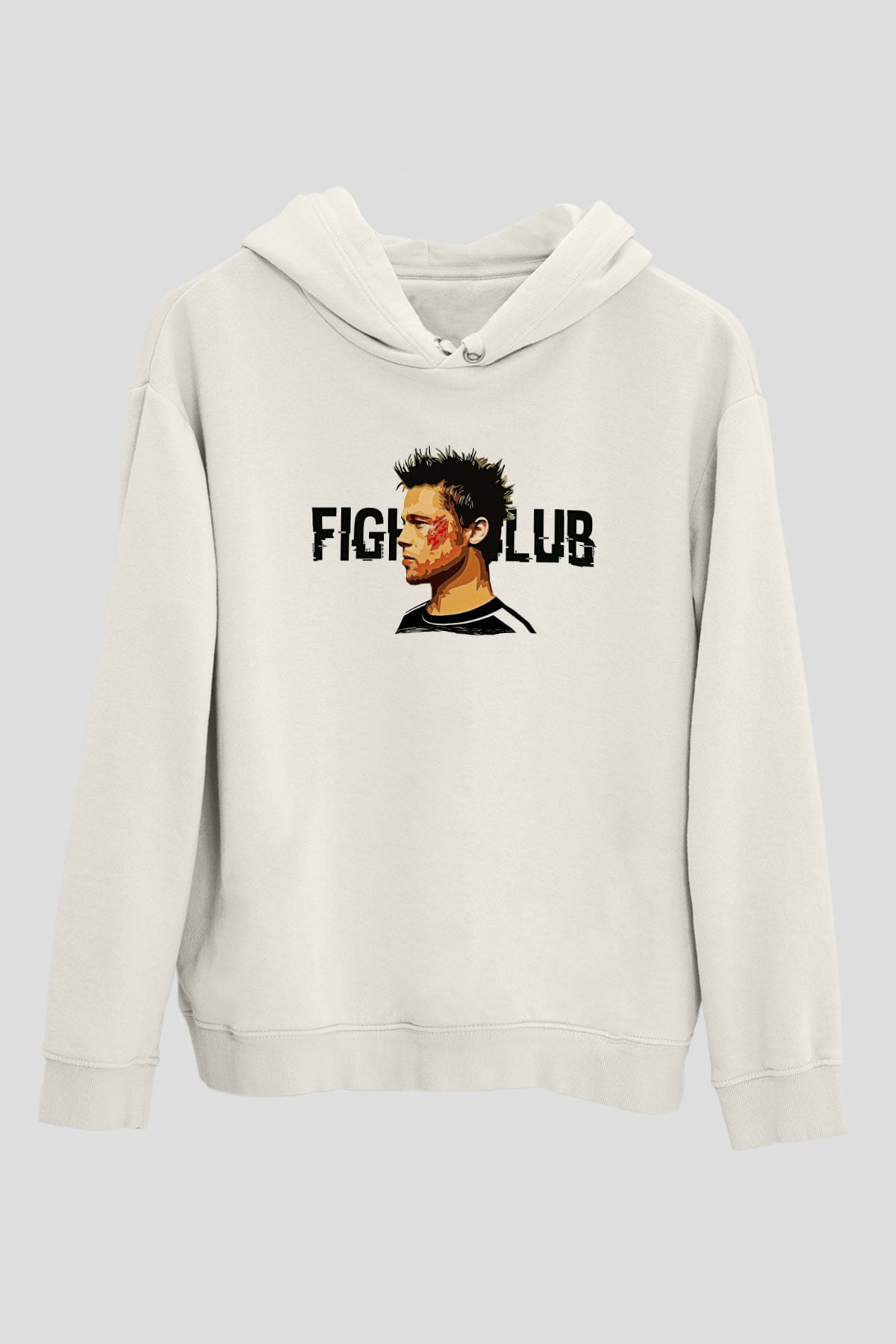 Fight Club (Tyler Durden) Baskılı Beyaz Unisex Hoodie