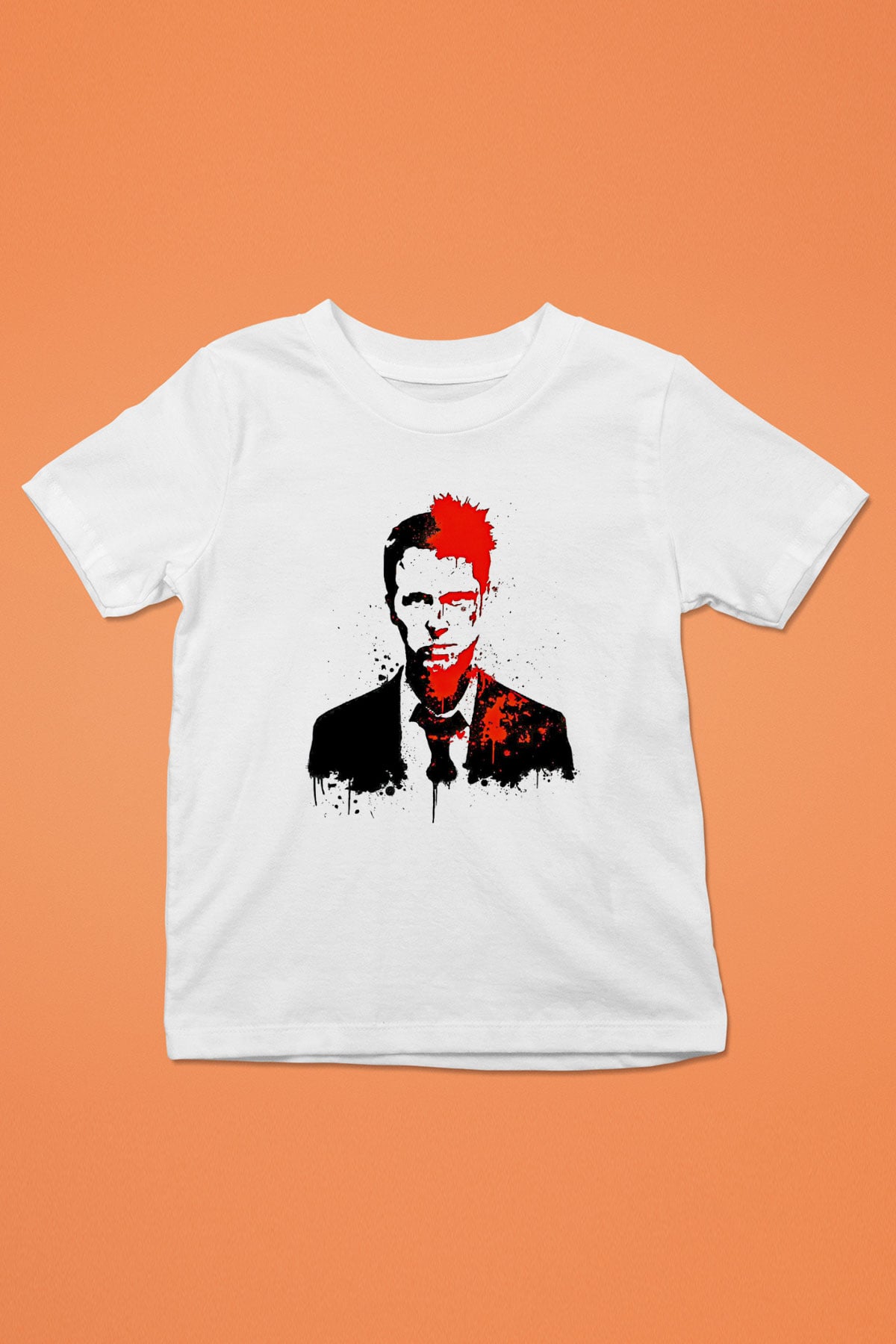Fight Club (Tyler Durden) Baskılı Beyaz Unisex Beyaz Çocuk Tişört - Tshirt