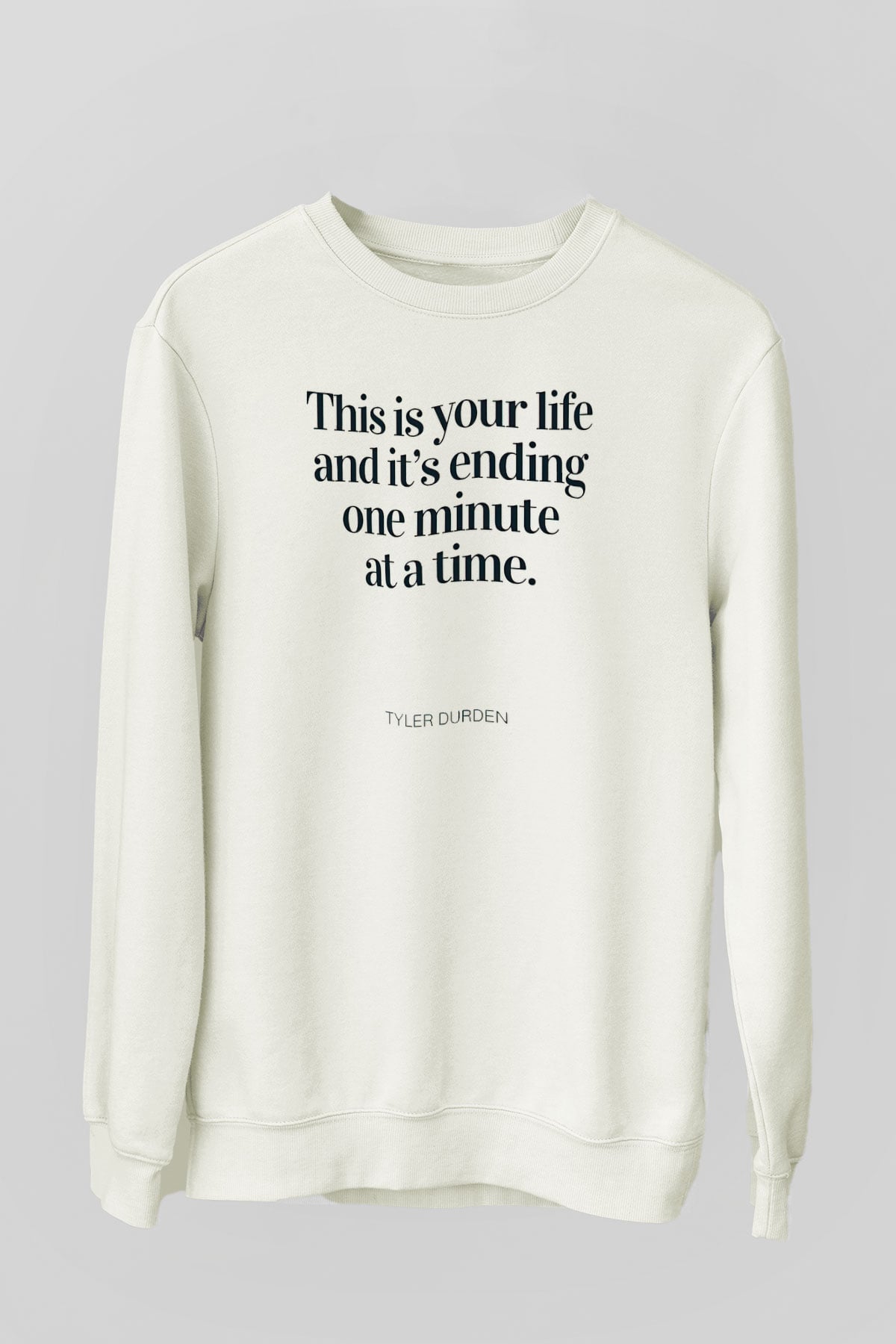 Fight Club (Tyler Durden) Baskılı Beyaz Unisex Sweatshirt