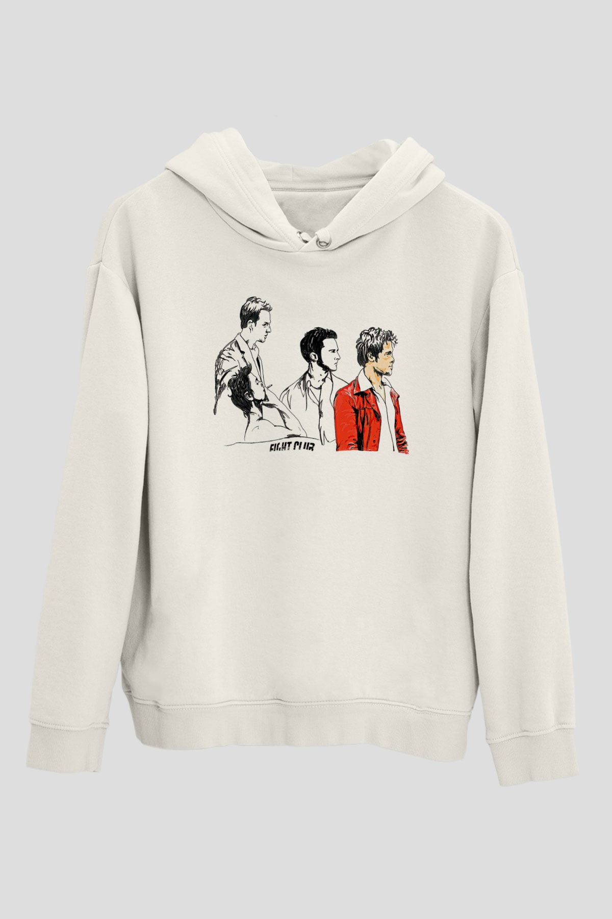 Fight Club (Tyler Durden) Baskılı Beyaz Unisex Hoodie