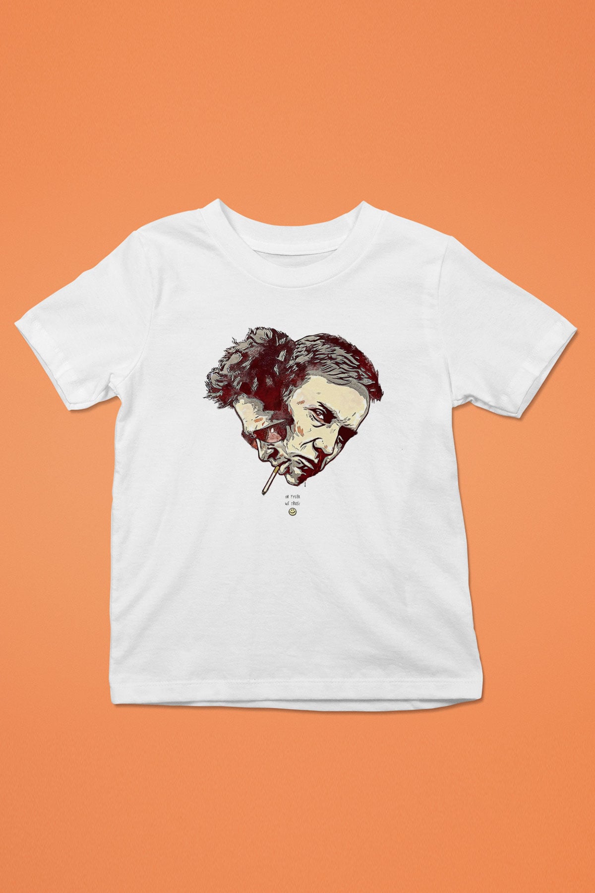 Fight Club (Tyler Durden) Baskılı Beyaz Unisex Beyaz Çocuk Tişört - Tshirt