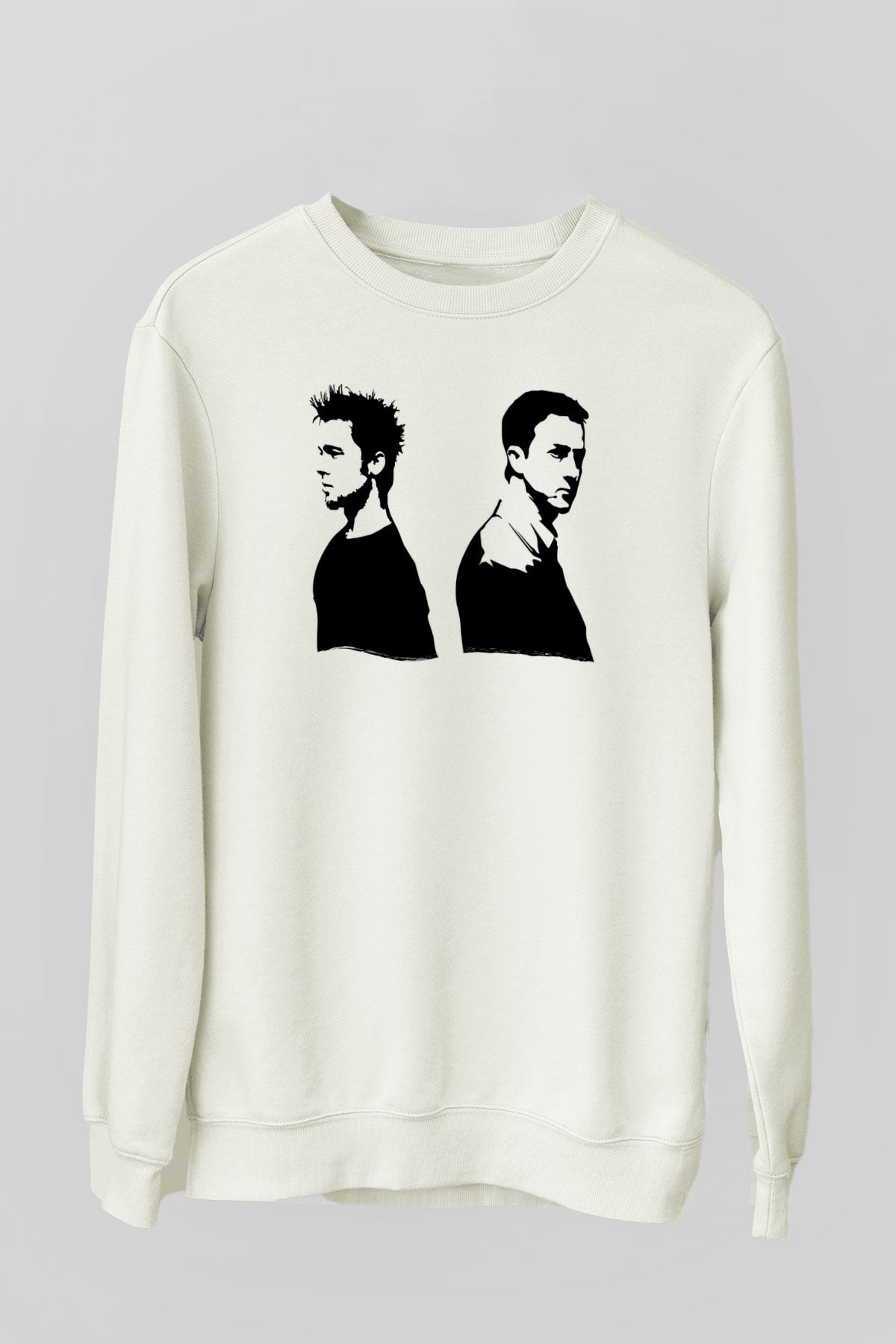 Fight Club (Tyler Durden) Baskılı Beyaz Unisex Sweatshirt