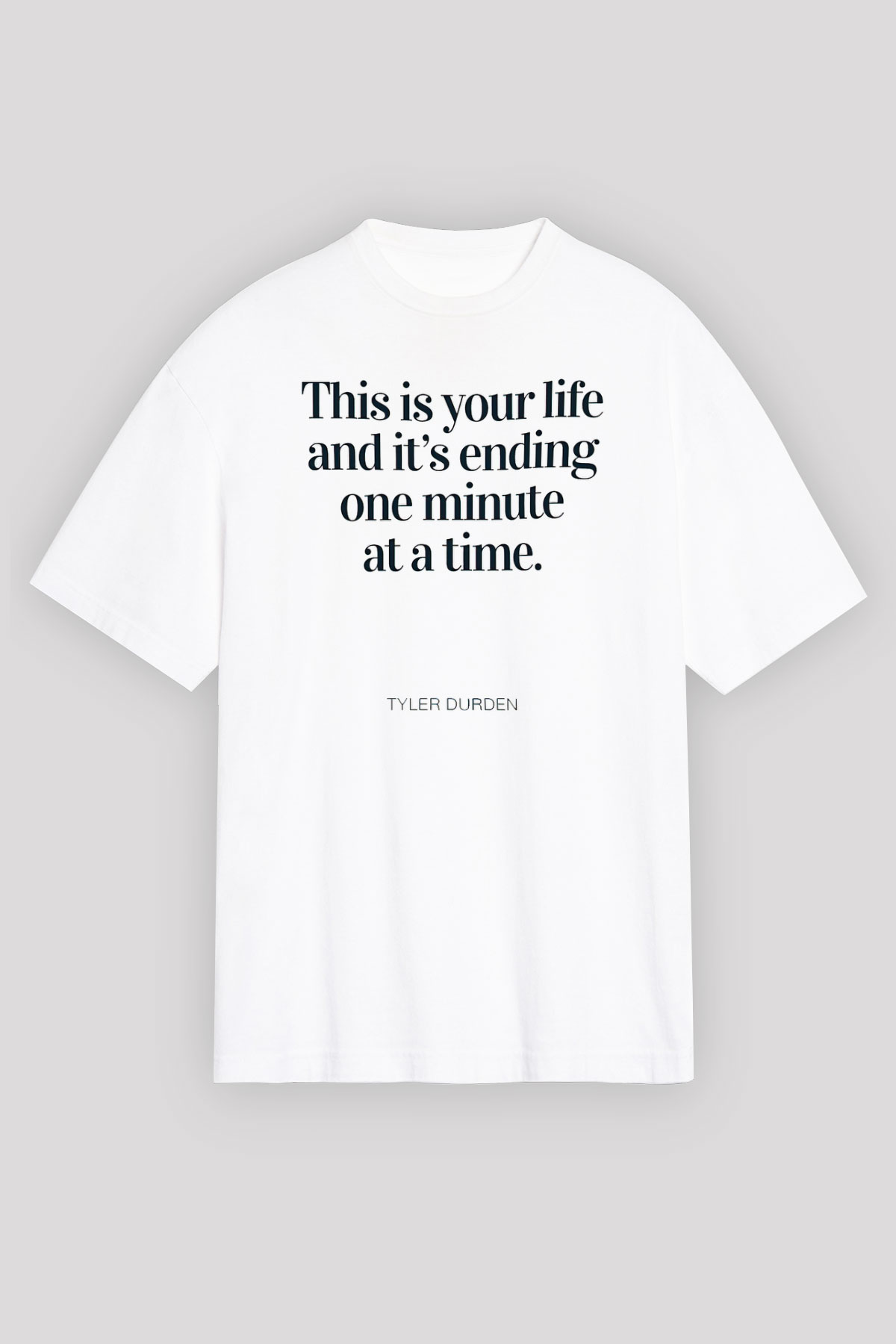Fight Club (Tyler Durden) Baskılı Beyaz Unisex Oversize Tişört - Tshirt