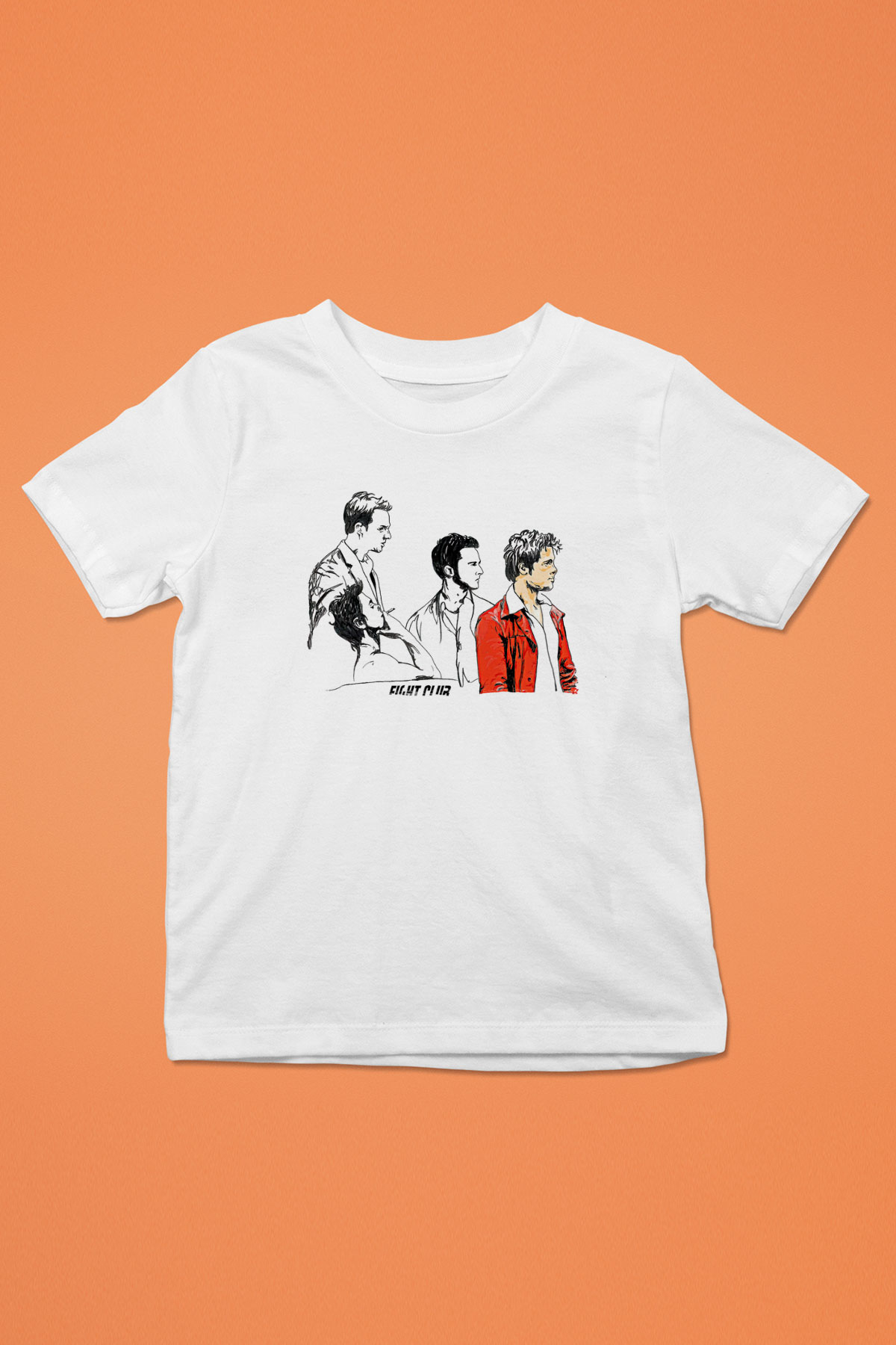 Fight Club (Tyler Durden) Baskılı Beyaz Unisex Beyaz Çocuk Tişört - Tshirt