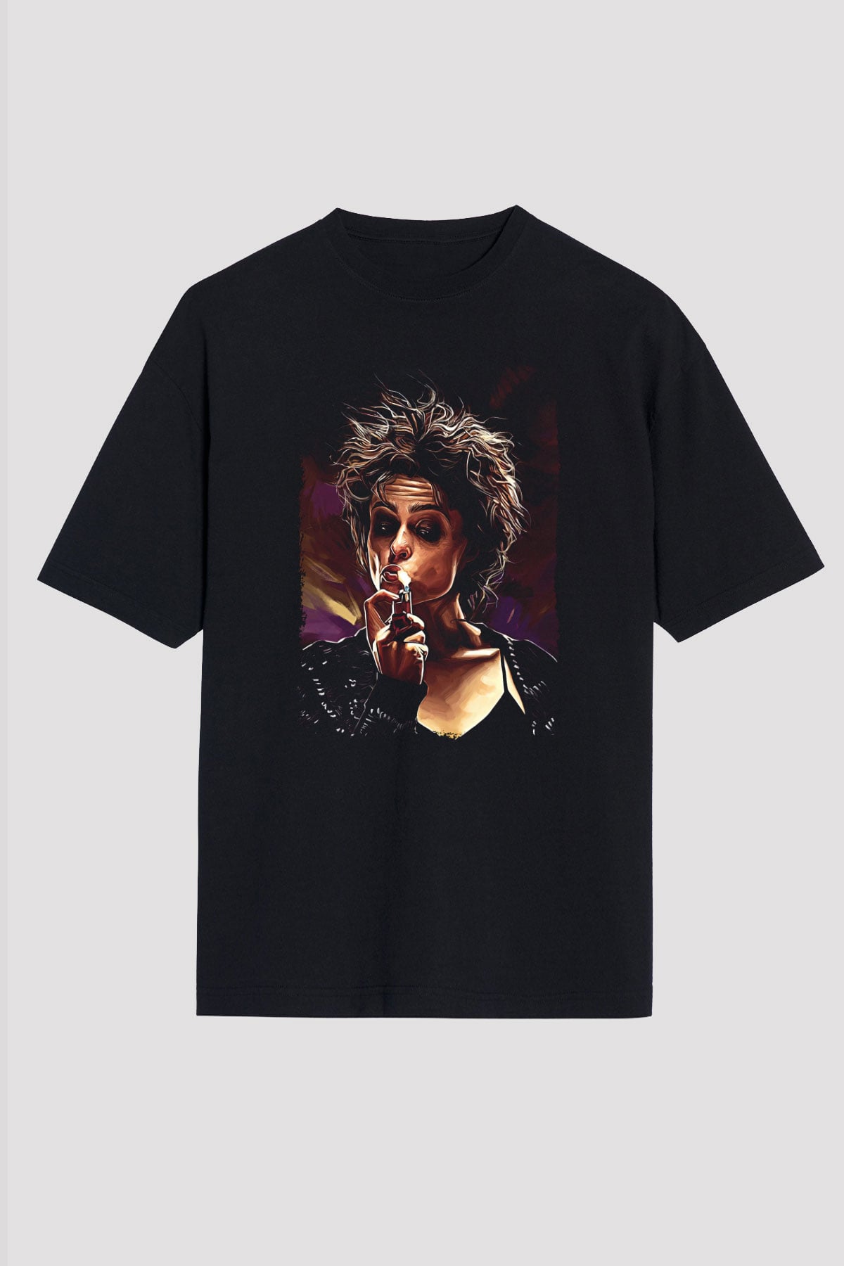 Fight Club (Tyler Durden) Baskılı Unisex Siyah Oversize Tişört - Tshirt