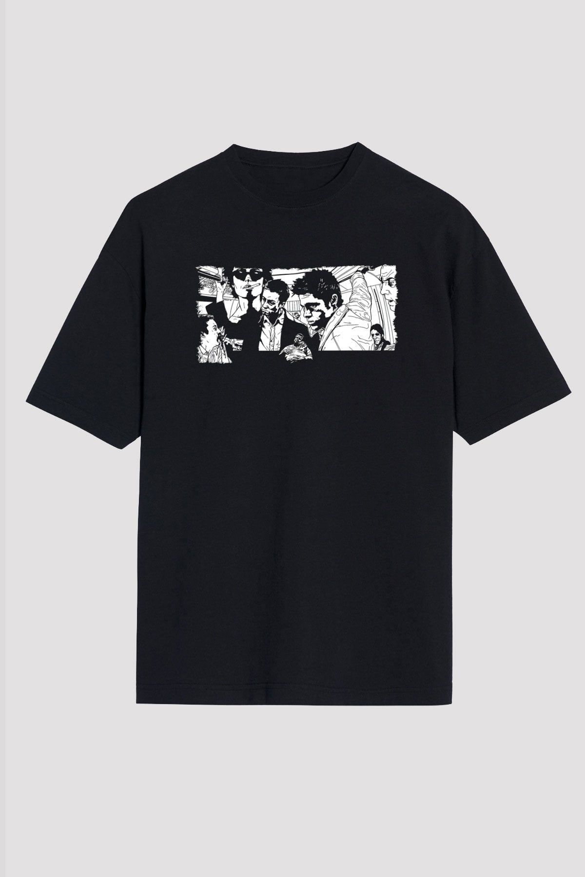 Fight Club (Tyler Durden) Baskılı Unisex Siyah Oversize Tişört - Tshirt
