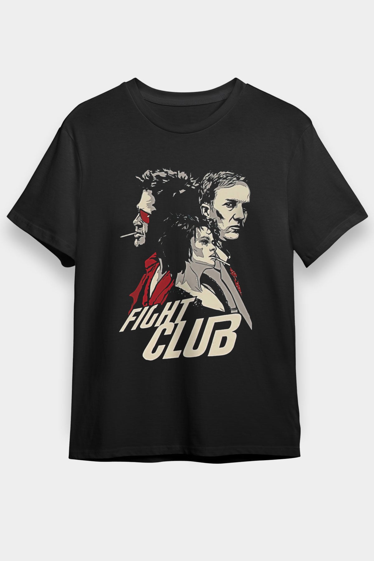 Fight Club (Tyler Durden) Baskılı Unisex Siyah Tişört - Tshirt