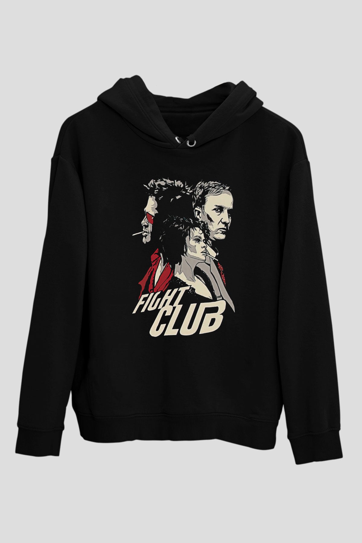Fight Club (Tyler Durden) Baskılı Unisex Siyah Hoodie