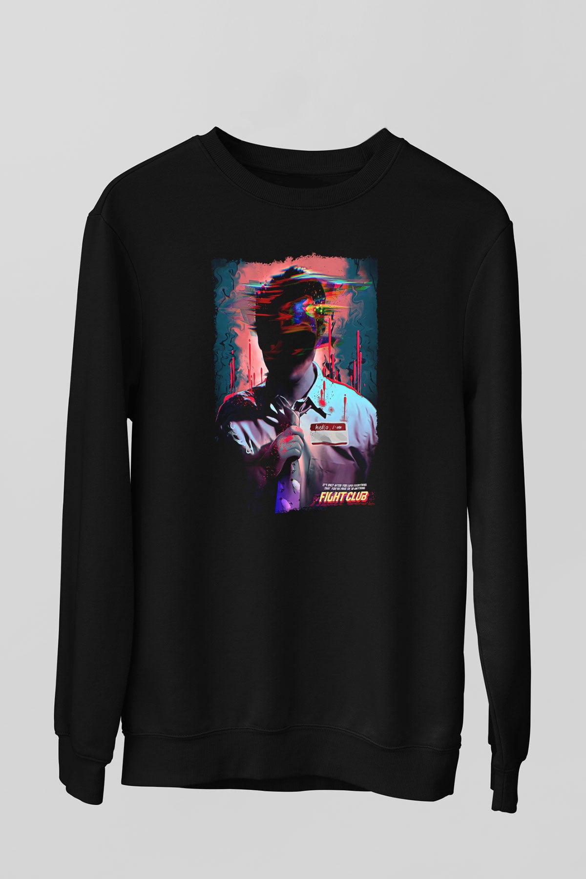 Fight Club (Tyler Durden) Baskılı Unisex Siyah Sweatshirt