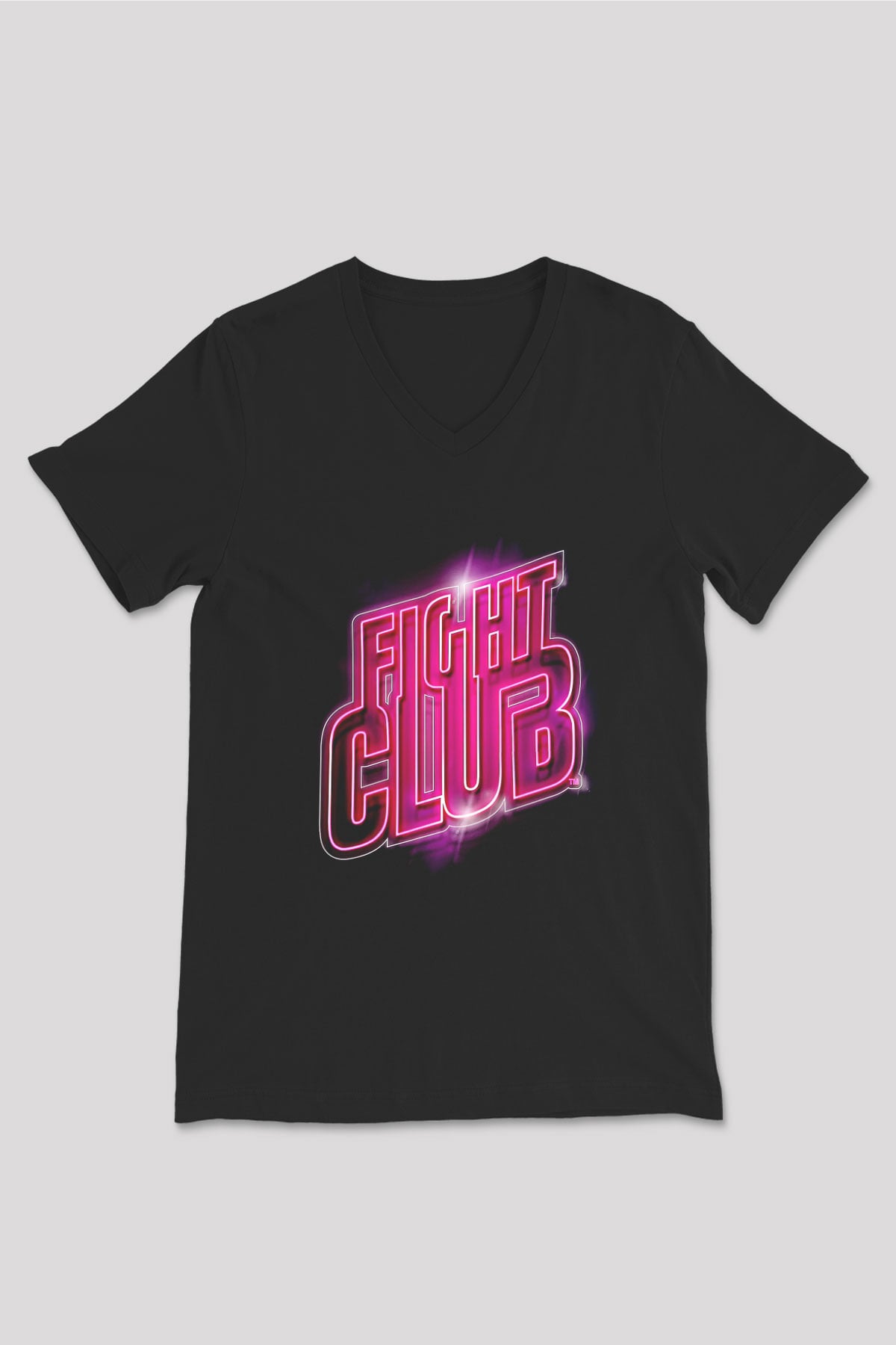 Fight Club (Tyler Durden) Baskılı Unisex Siyah V Yaka Tişört - Tshirt