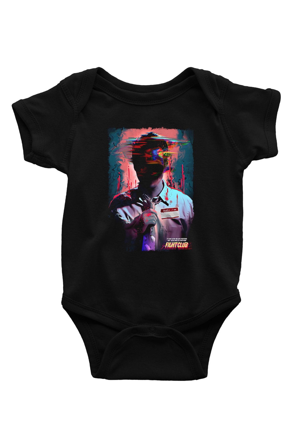 Fight Club (Tyler Durden) Baskılı Unisex Siyah Bebek Body - Zıbın