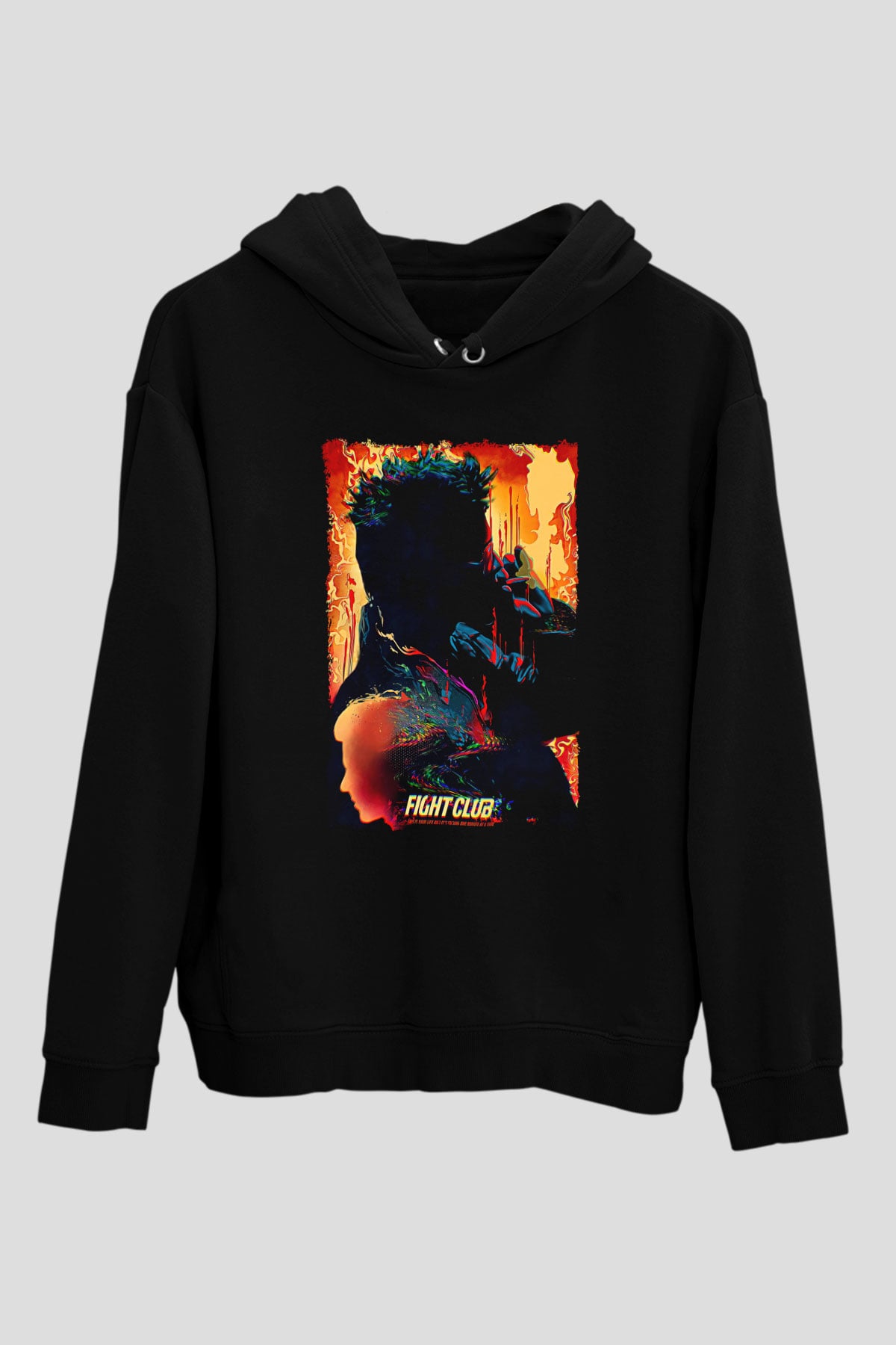 Fight Club (Tyler Durden) Baskılı Unisex Siyah Hoodie