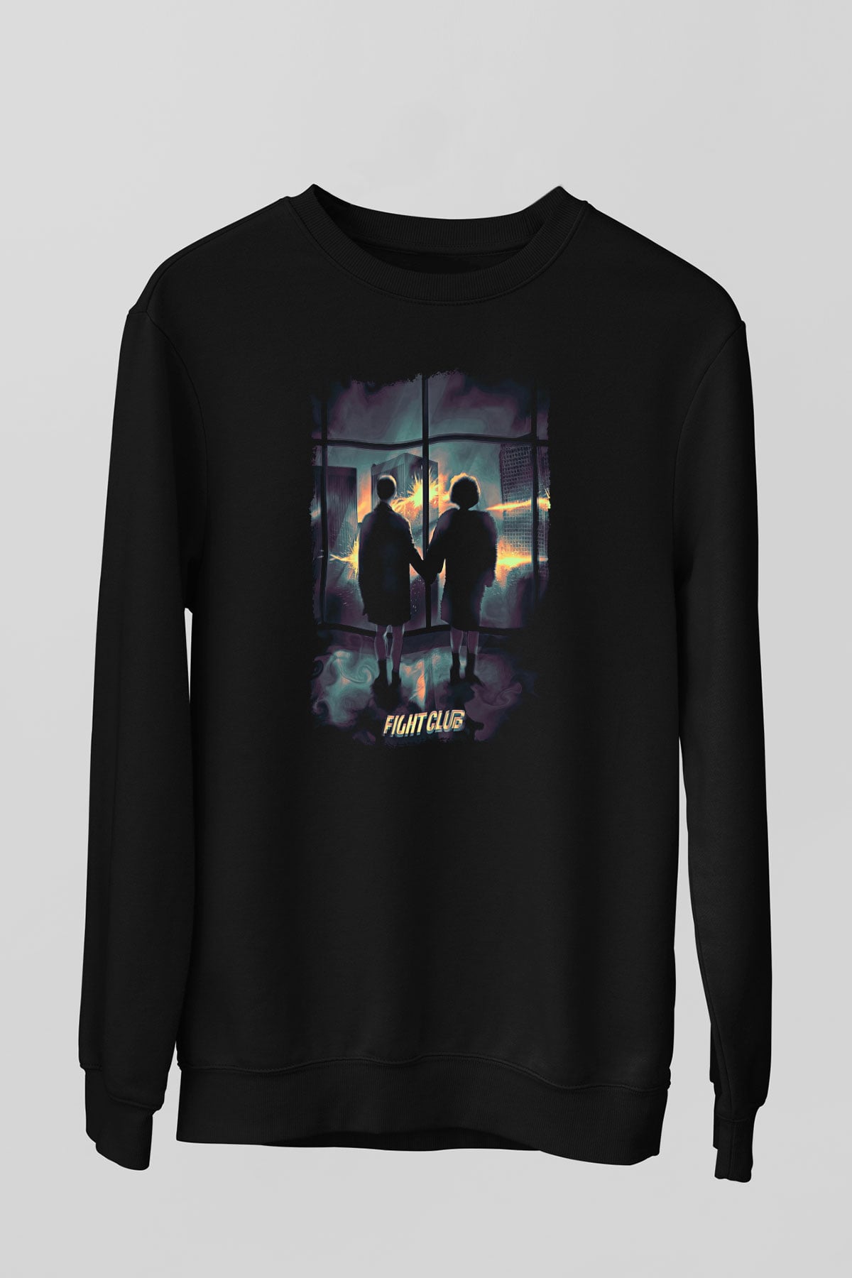 Fight Club (Tyler Durden) Baskılı Unisex Siyah Sweatshirt