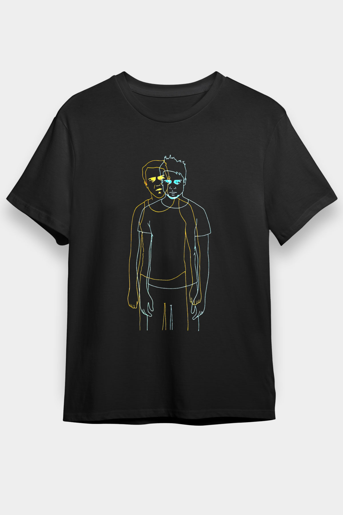 Fight Club (Tyler Durden) Baskılı Unisex Siyah Tişört - Tshirt