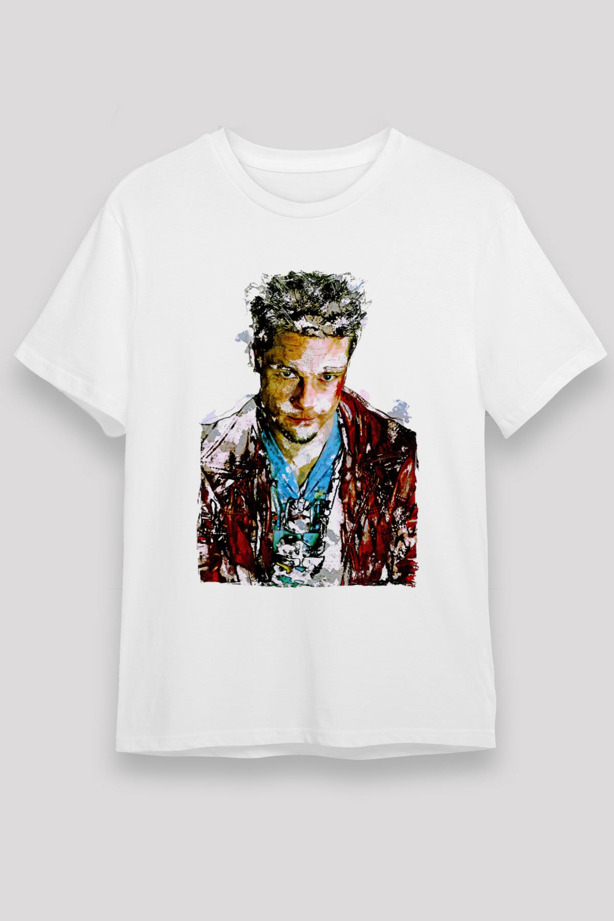 Fight Club (Tyler Durden) Unisex Baskılı Beyaz Tişört - Tshirt